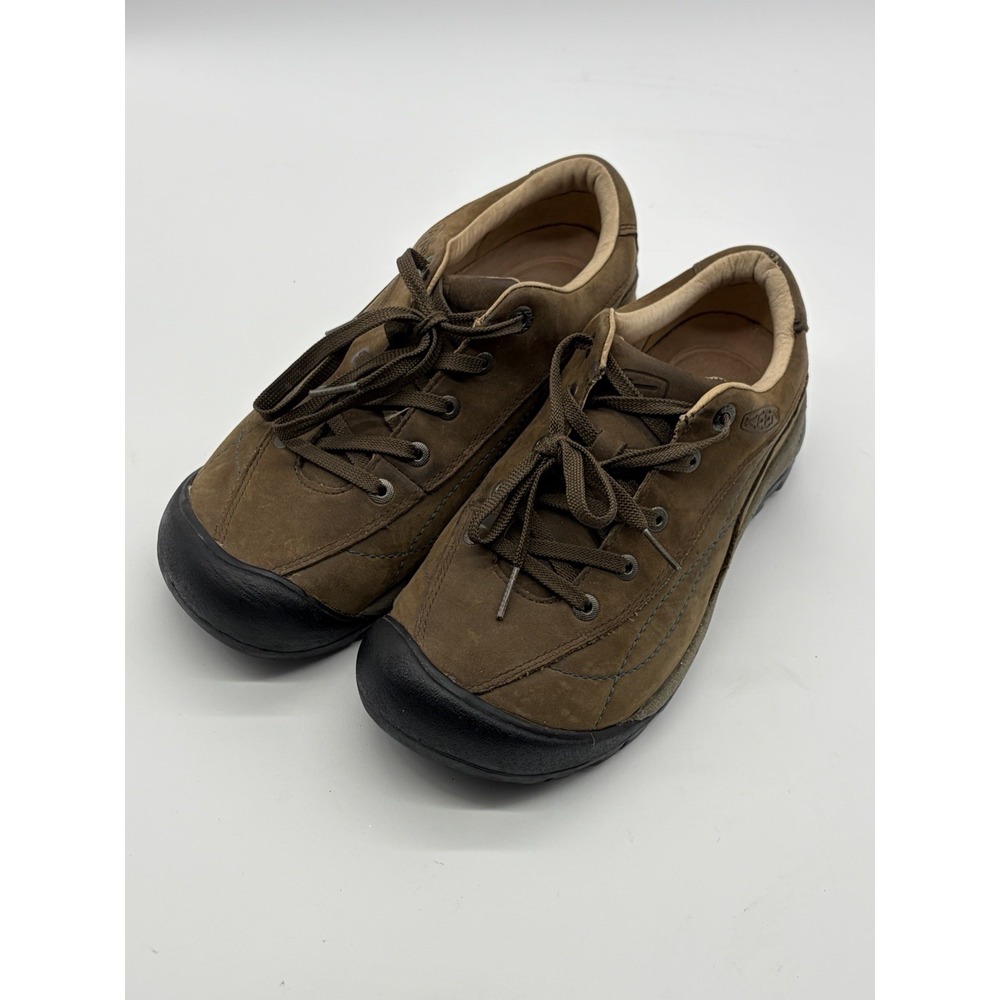 KEEN Toyah Oxford Trail Walking Hiking Shoes Womens Sz 9 Brown Leather Low Top